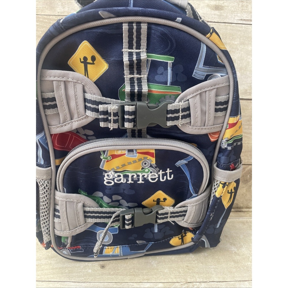 Pottery Barn Kids Construction Theme Small Mini Backpack‎ Blue, Garrett
